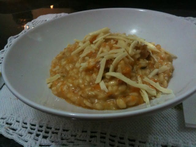 Risoto de abóbora com bacon