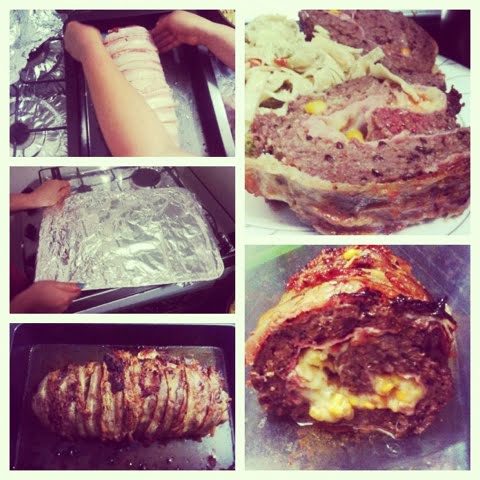 Bolo de carne recheado