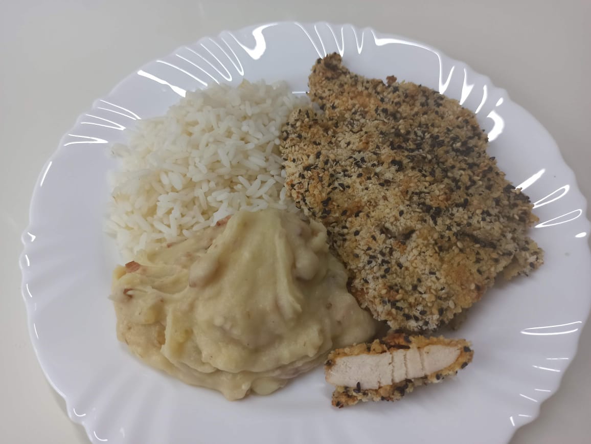 Purê prático com alho e bacon