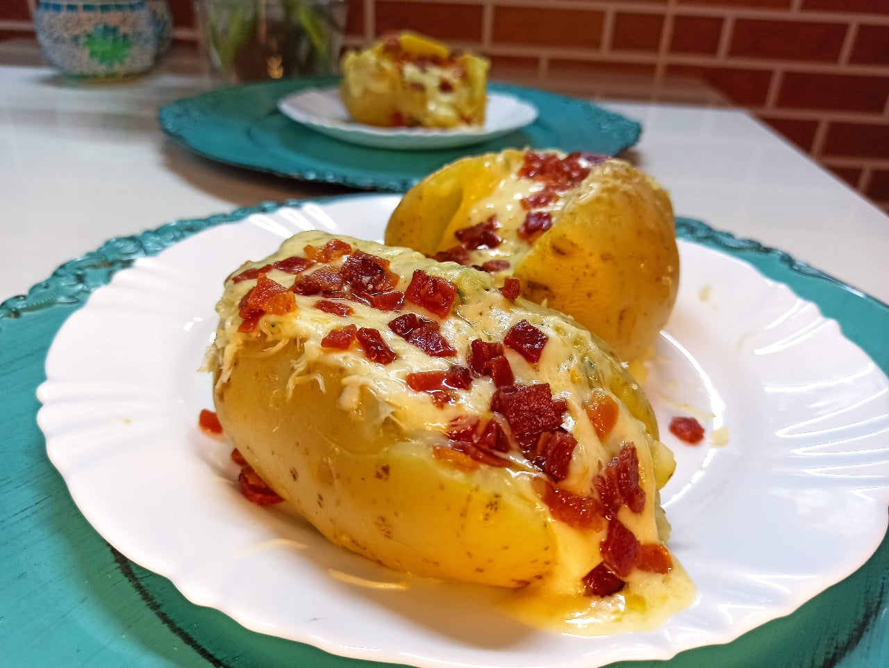 Batata recheada de micro-ondas